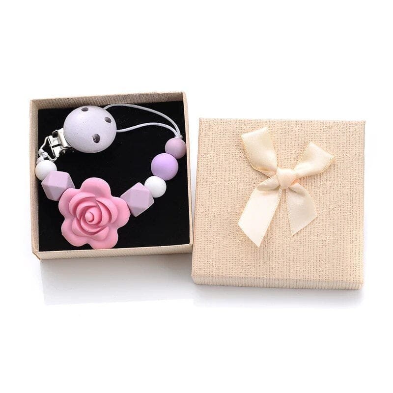 Personalized Baby Pacifier Clips with Name - Silicone Beaded Chain