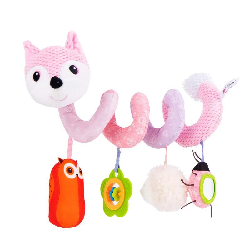Infant Fox Spiral Car Seat Toy - Plush Stroller Mobile with Music