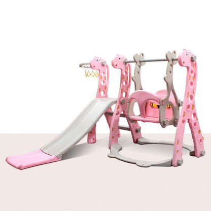 Cartoon Giraffe Slide & Swing Playset – Indoor/Outdoor