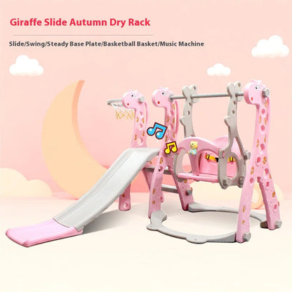Cartoon Giraffe Slide & Swing Playset – Indoor/Outdoor