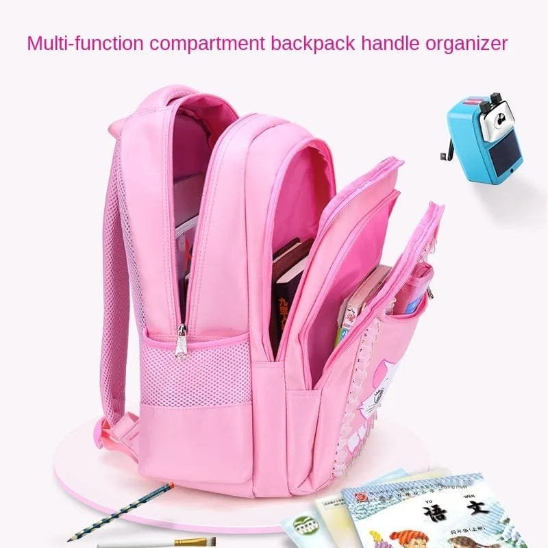 Pink School Backpack Set for Girls: Bag & Pencil Case