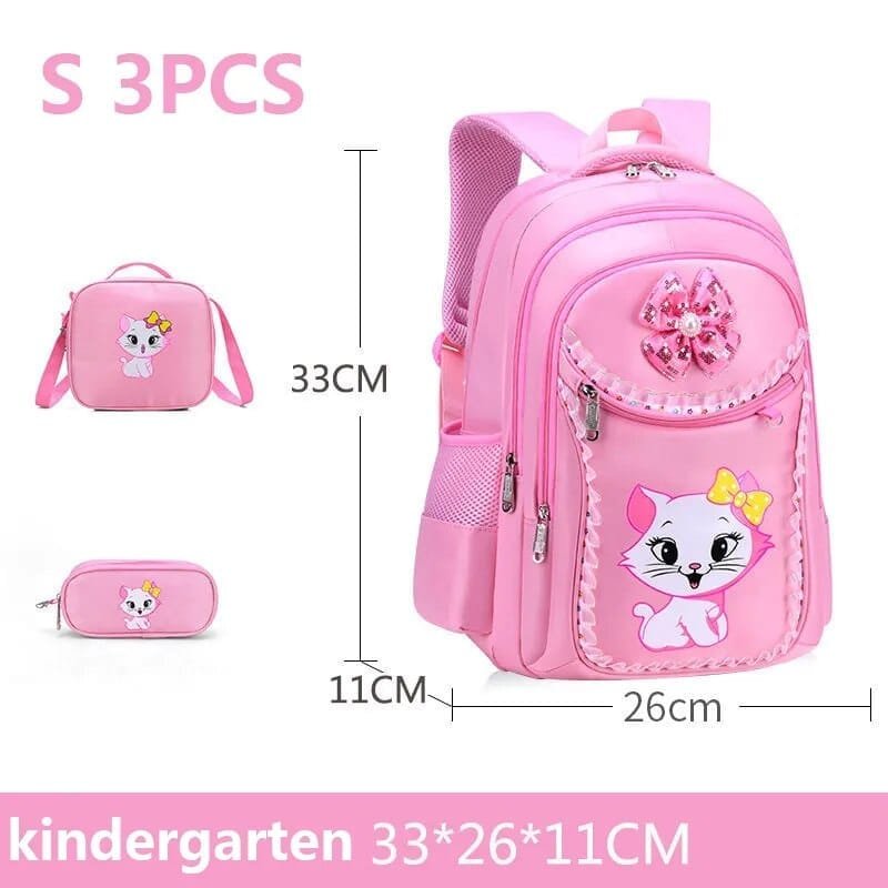 Pink School Backpack Set for Girls: Bag & Pencil Case
