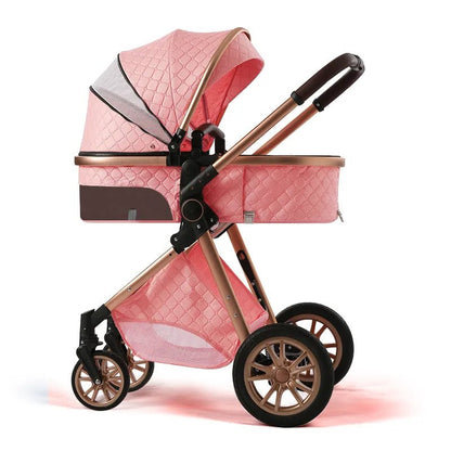 Multi-functional 3-in-1 Baby Stroller: High Landscape, Reclining, Lightweight
