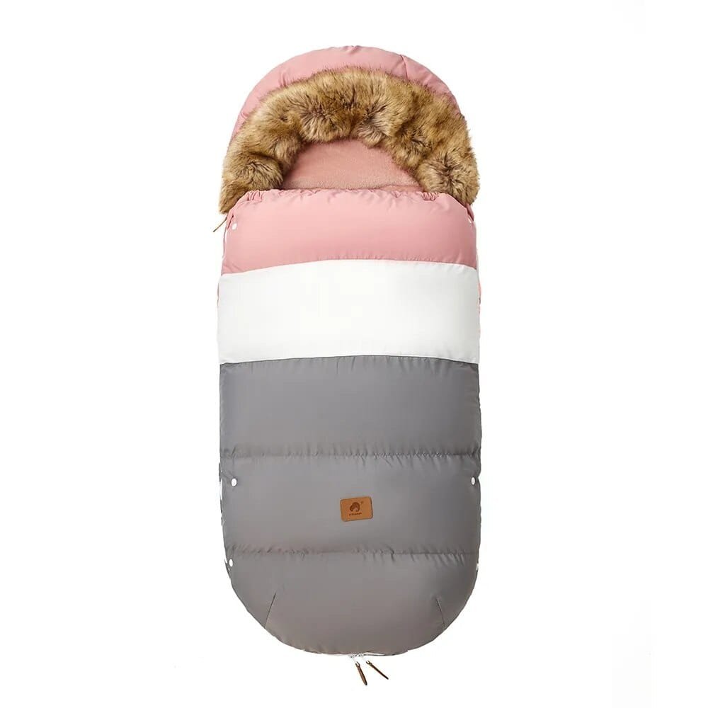 Winter Stroller Footmuff: Waterproof and Windproof, Fur Collar, 0-3T