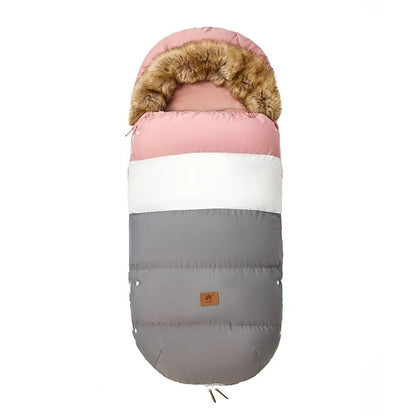 Winter Stroller Footmuff: Waterproof and Windproof, Fur Collar, 0-3T