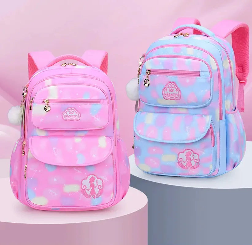 Pink Kawaii Girls School Backpack (Waterproof, 7–13Y)