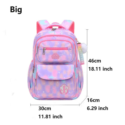 Pink Kawaii Girls School Backpack (Waterproof, 7–13Y)
