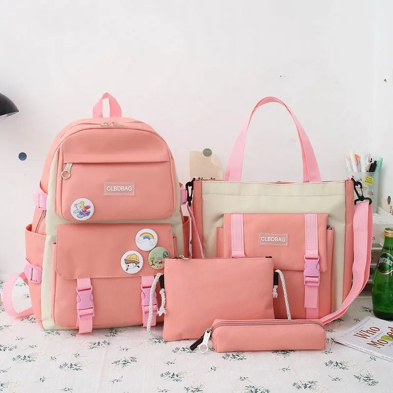 5Pc Harajuku Kawaii School & Laptop Bag Set for Teen Girls