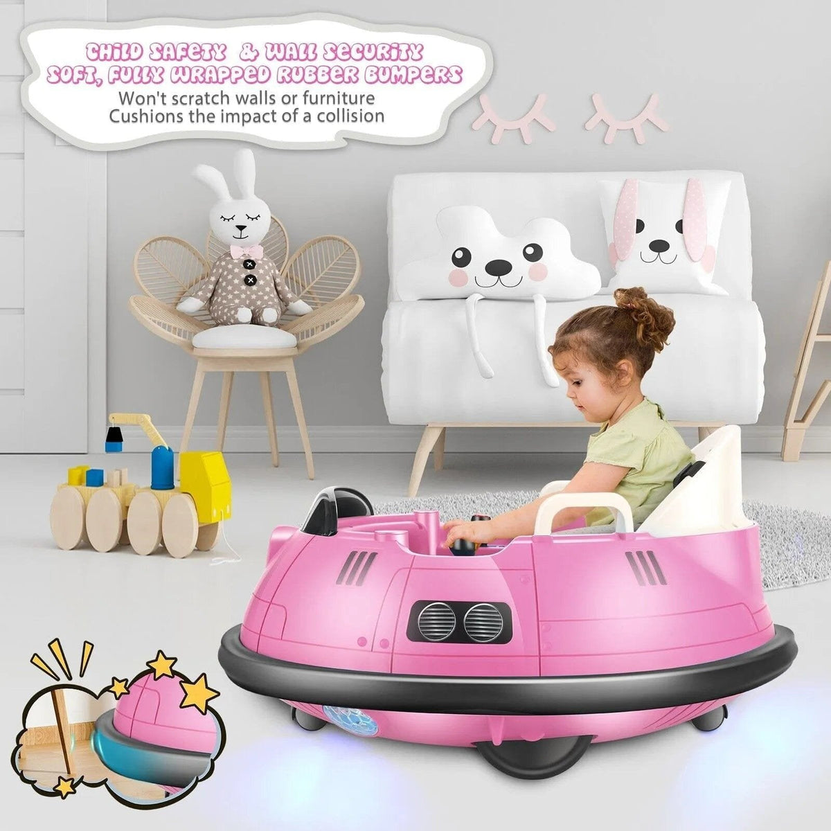 Kids Ride-On Bumper Car with 360° Spin