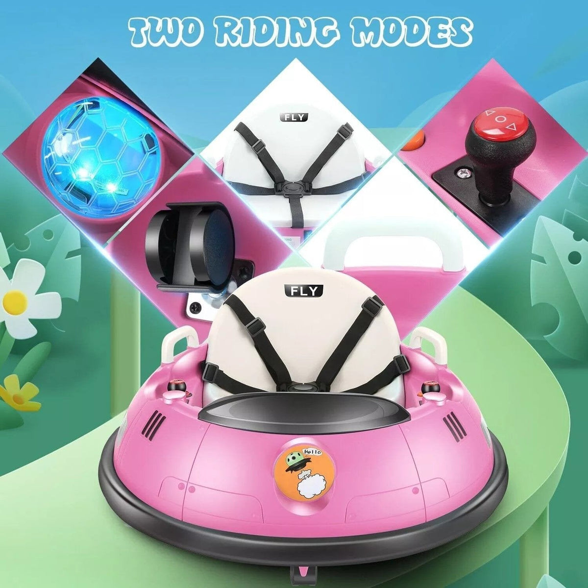 Kids Ride-On Bumper Car with 360° Spin