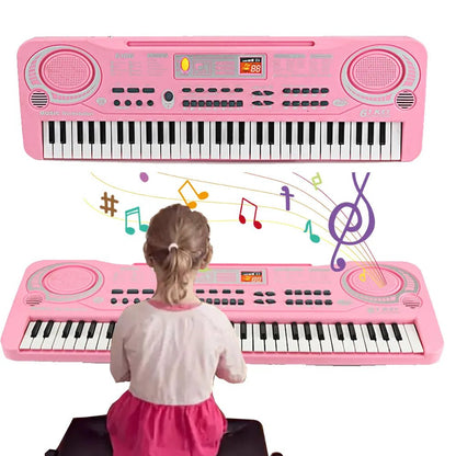 61-Key Portable Kids' Electronic Keyboard with Microphone