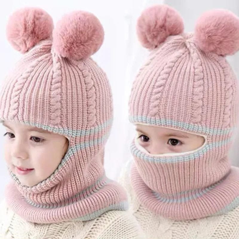 Warm Acrylic Baby Hat & Scarf Set - 2-5 Years, Ear Protection