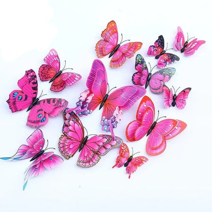 12pc 3D Double Layer Butterflies - DIY Magnet Wall Art