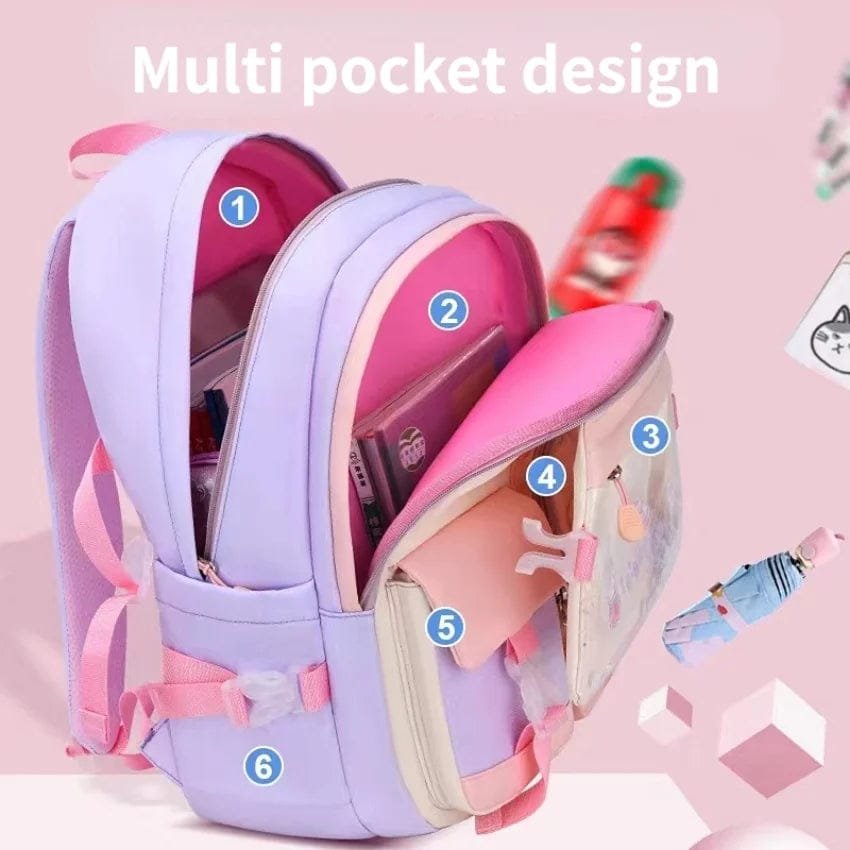 Waterproof Children's Backpack: Large Capacity with Pockets