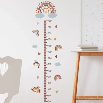 Pink Rainbow Kids Growth Chart - Wall Sticker Measure Art