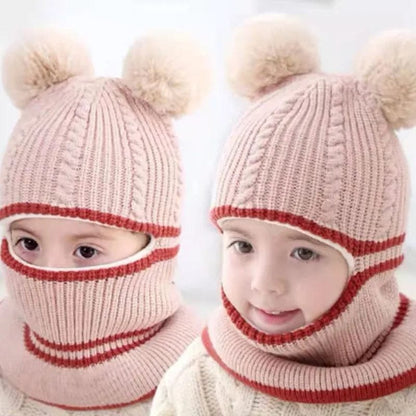 Warm Acrylic Baby Hat & Scarf Set - 2-5 Years, Ear Protection