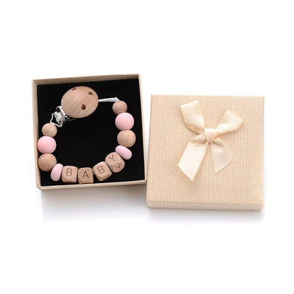 Personalized Baby Pacifier Clips with Name - Silicone Beaded Chain