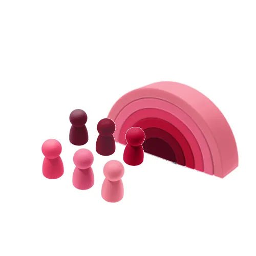 6-10pc BPA-Free Silicone Baby Blocks - Rainbow Montessori Toy