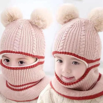 Warm Acrylic Baby Hat & Scarf Set - 2-5 Years, Ear Protection