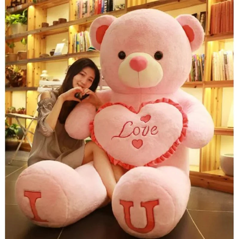 Big Pink Teddy Bear Plush (80/100 cm) – Ultra-Soft Gift
