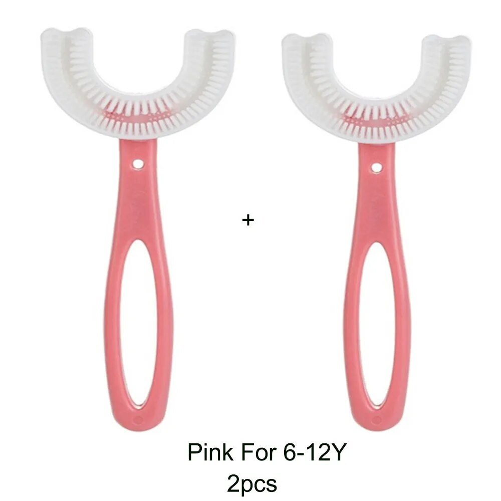 360-Degree U-Shaped Children's Toothbrush - Silicone Teeth Cleaner