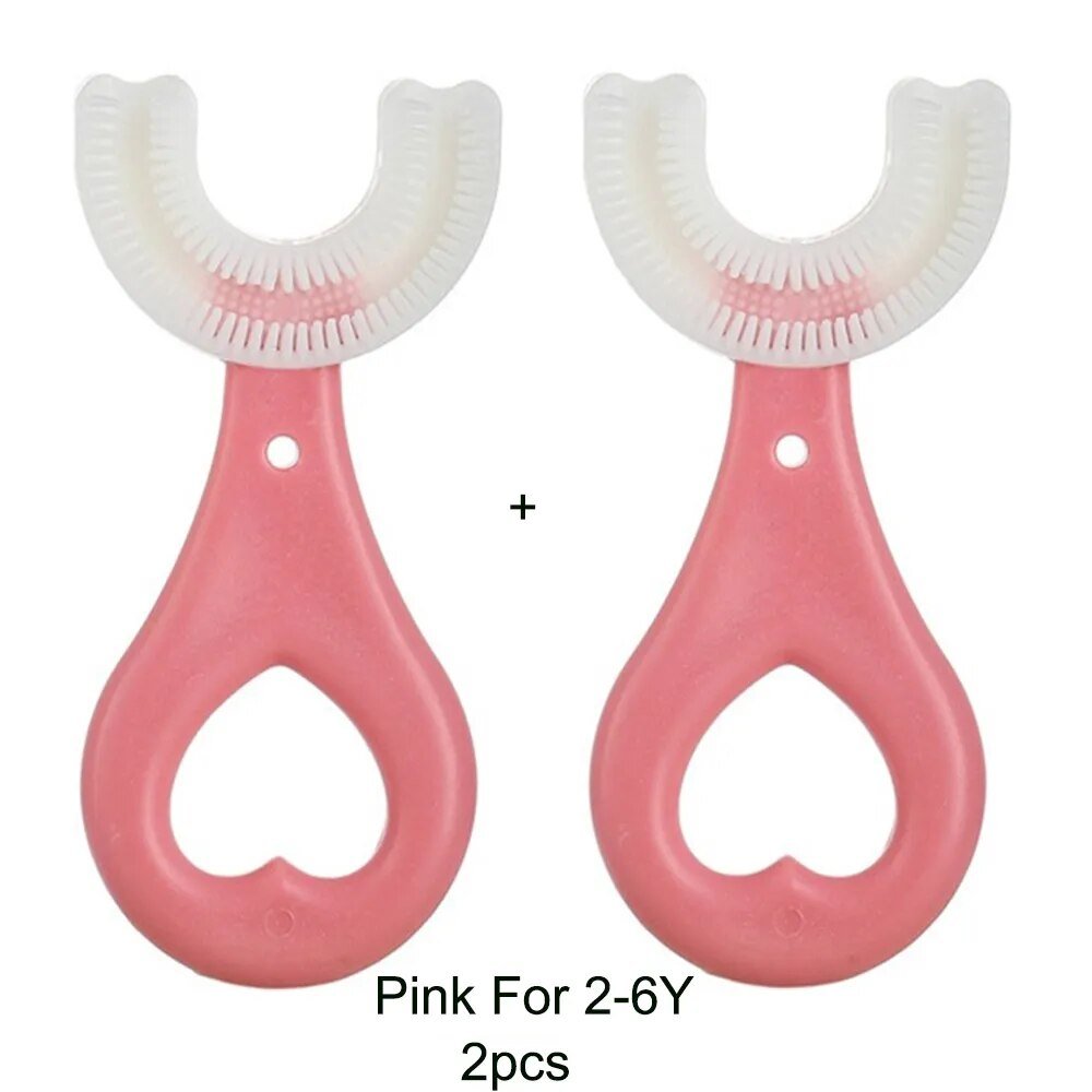 360-Degree U-Shaped Children's Toothbrush - Silicone Teeth Cleaner