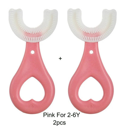 360-Degree U-Shaped Children's Toothbrush - Silicone Teeth Cleaner