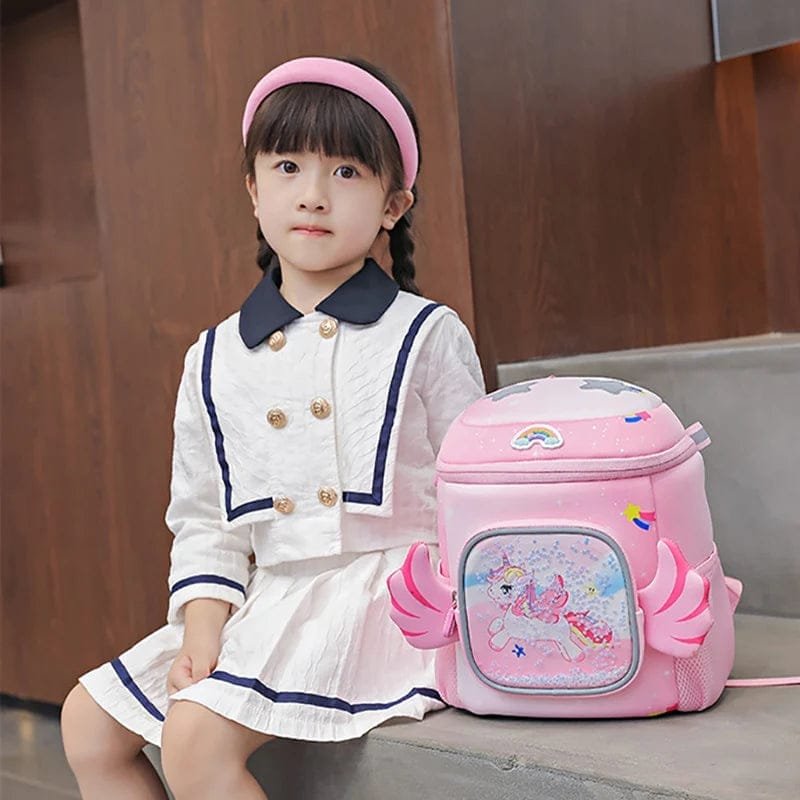 Pink Unicorn Backpack for Kids: Kawaii Kindergarten Schoolbag