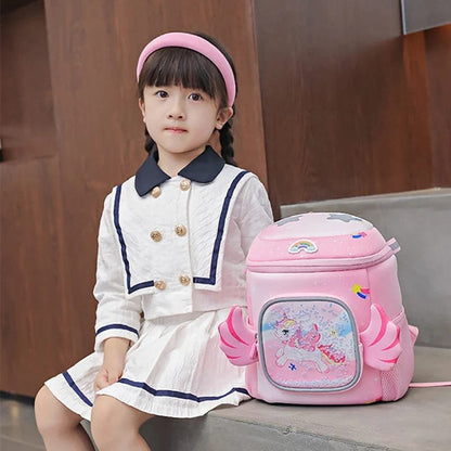 Pink Unicorn Backpack for Kids: Kawaii Kindergarten Schoolbag