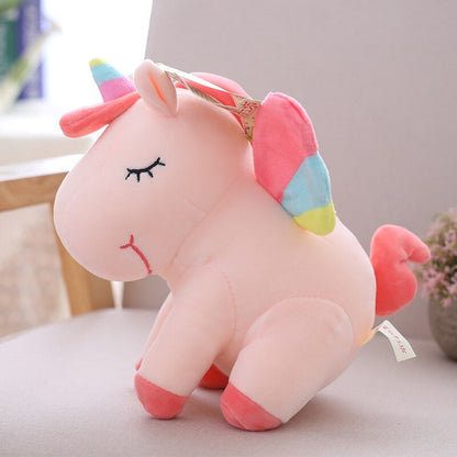 25cm 40cm 55cm lovely unicorn plush toy pink fly horse with rainbow wings