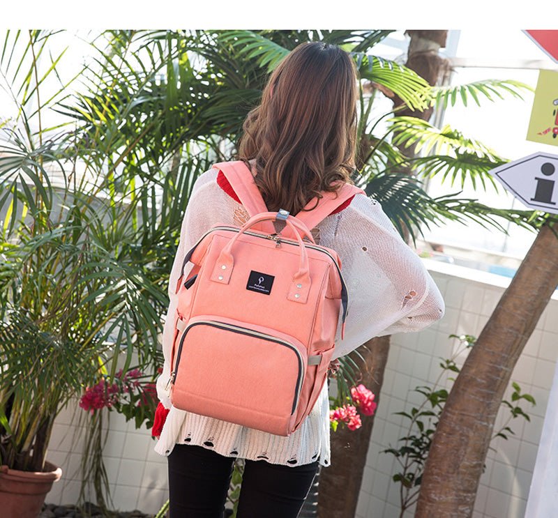 Baby Diaper Bag With USB Interface Large Capacity Waterproof Nappy Bag