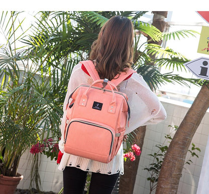 Baby Diaper Bag With USB Interface Large Capacity Waterproof Nappy Bag