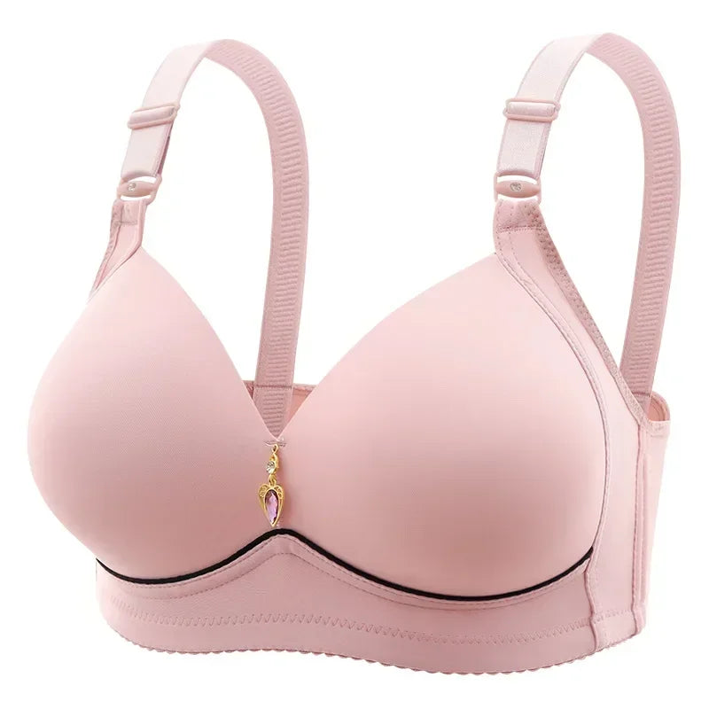 Wirefree Breathable Glossy Bra for Full-Figure Comfort