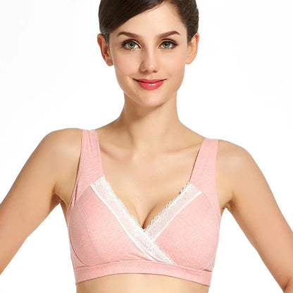 Wireless Cotton Nursing Bra – Cross-Front Vest Style