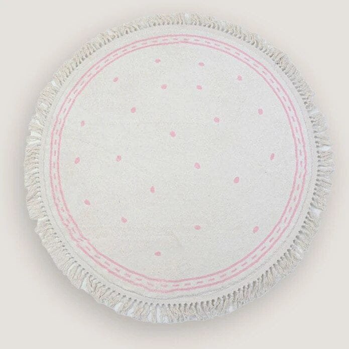 Soft Tassel Children's Carpet - Large Polka Dots Area Rug
