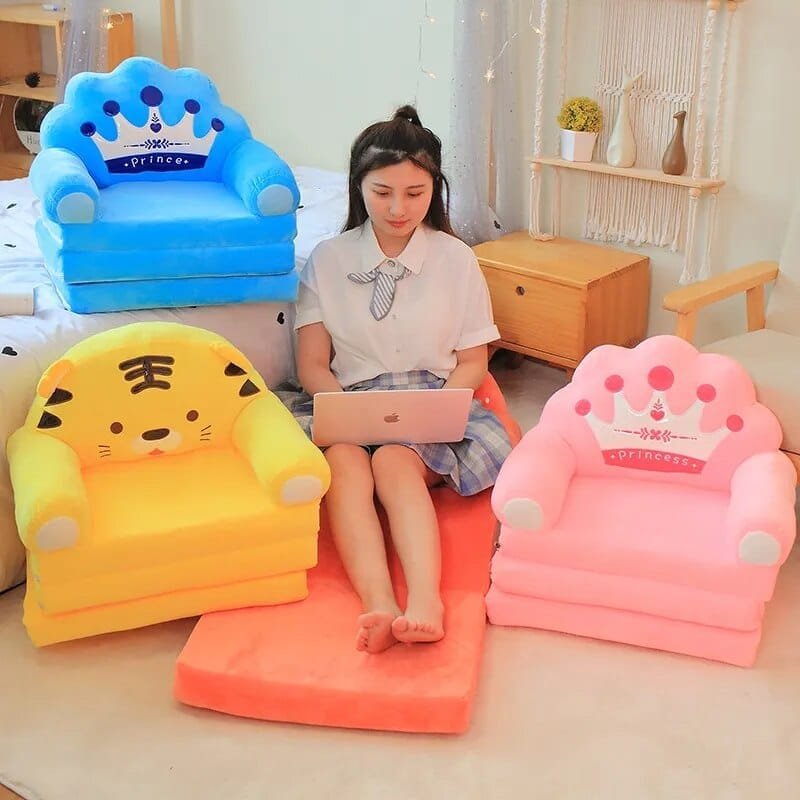 Plush Stuffed Animal Baby Support Seat - Soft Sofa for Learning to Sit