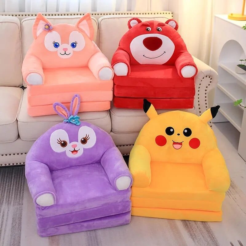 Plush Stuffed Animal Baby Support Seat - Soft Sofa for Learning to Sit