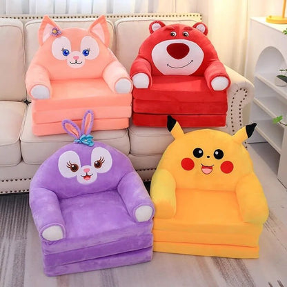 Plush Stuffed Animal Baby Support Seat - Soft Sofa for Learning to Sit