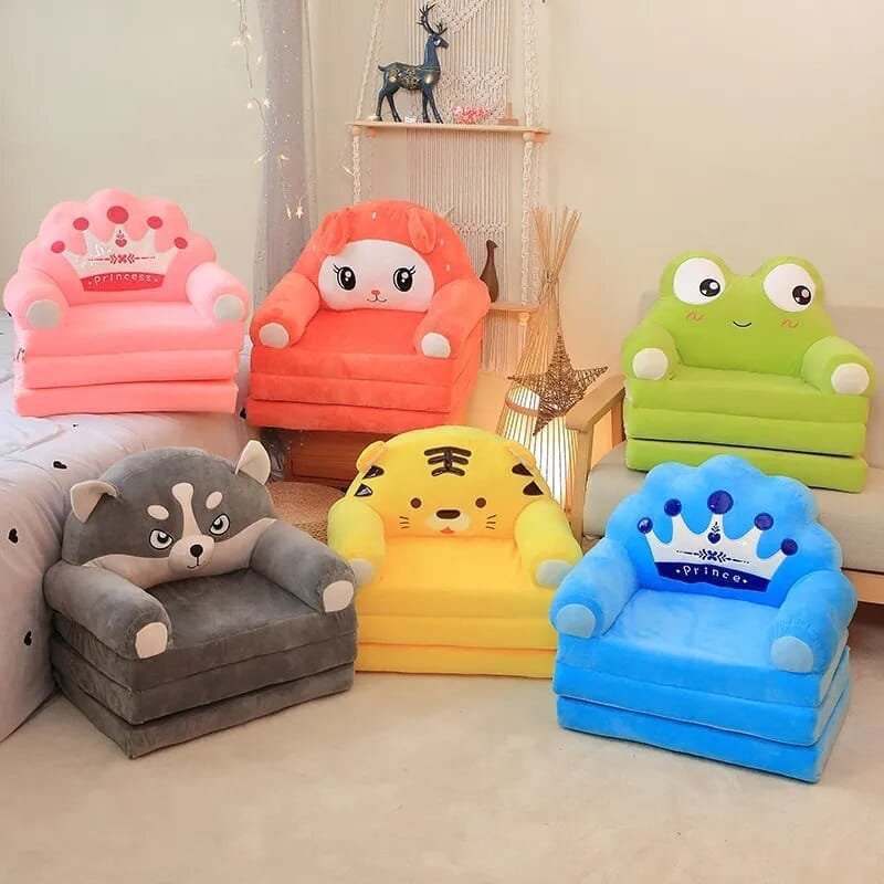 Plush Stuffed Animal Baby Support Seat - Soft Sofa for Learning to Sit