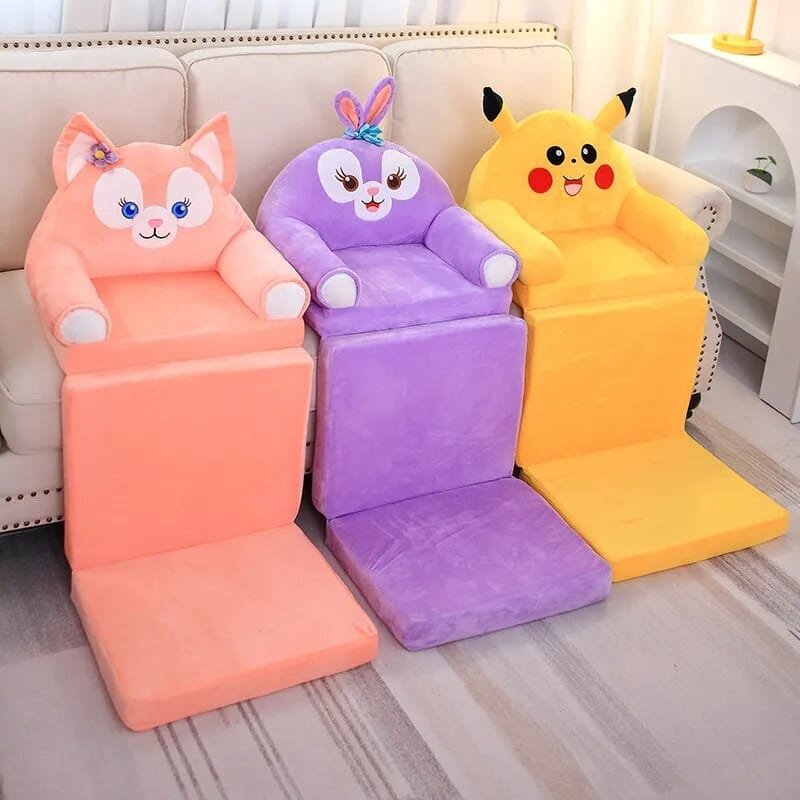 Plush Stuffed Animal Baby Support Seat - Soft Sofa for Learning to Sit