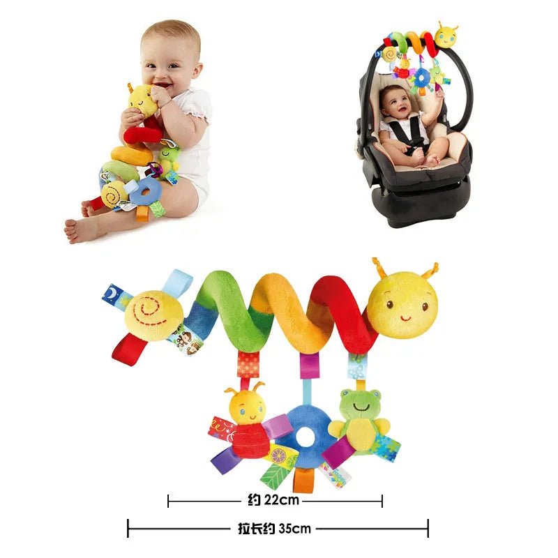 Baby Crib & Car Seat Spiral Rattle Toys - Soft Mobiles for Newborn Gift