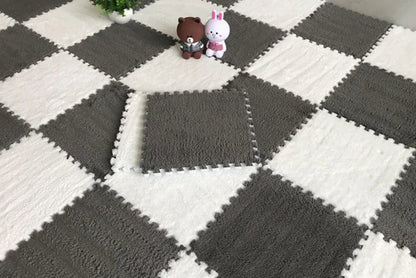 Soft Plush Interlocking Kids Play Mat Tiles – 30×30 cm