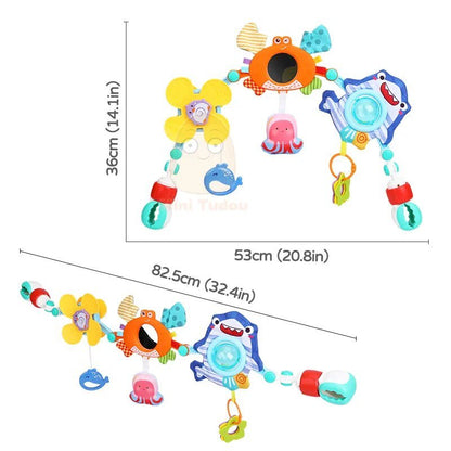 Musical Rattle Stroller Arch - Adjustable Crib Mobile for Newborns