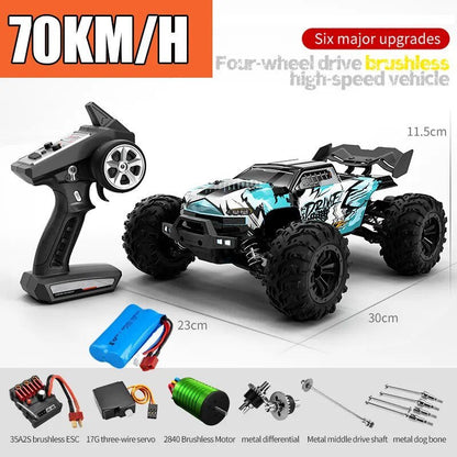 75KM/H 4x4 RC Monster Truck - LED, Brushless, 1/16 Scale