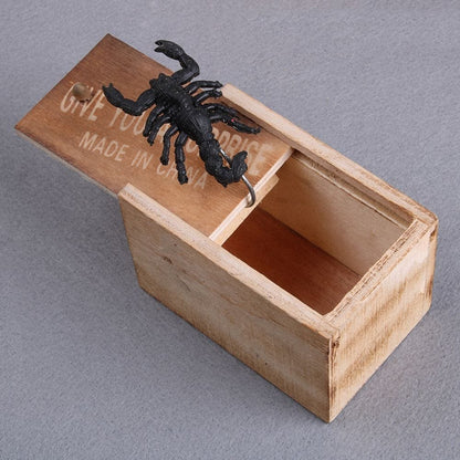 Novelty Prank Scare Spider Box Wooden April Fool's Day Surprise