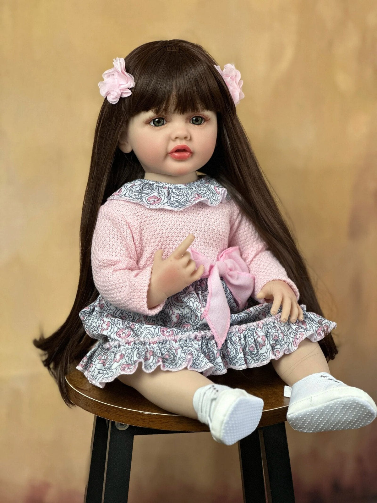 55cm Soft Silicone Reborn Baby Girl - Lifelike, Long Hair