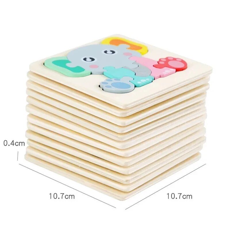 Colorful Animal Wooden Puzzle - Kids' Educational Jigsaw Toy