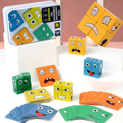 Emotion Change Blocks: Montessori Educational Toy