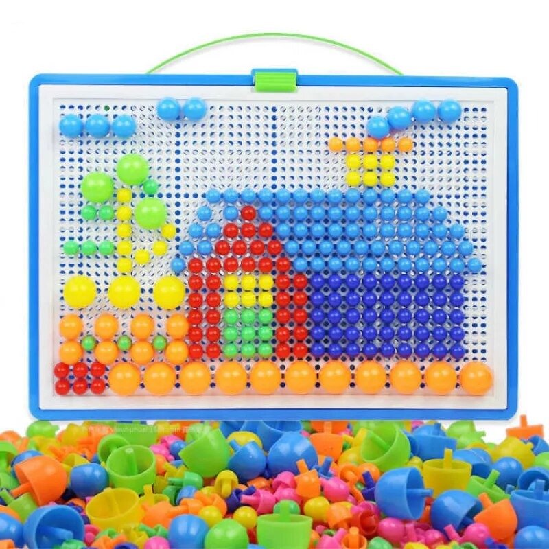 296-Piece Mushroom Nail Beads Puzzle - Ages 14+ Craft Set