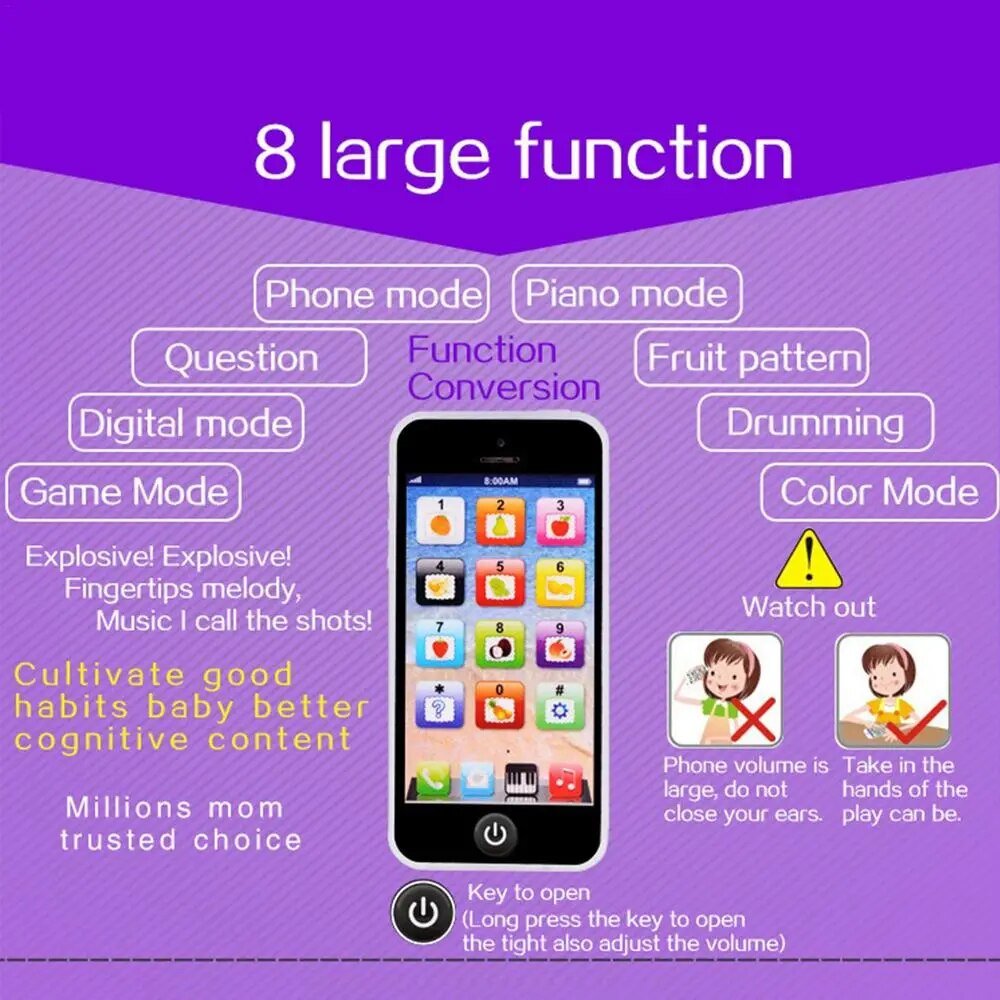 Baby Learning Cellphone Toy - Musical, Lights & Sounds Educational Phone